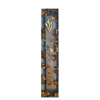 Modern Mezuzah Case. Gold Shin Letter