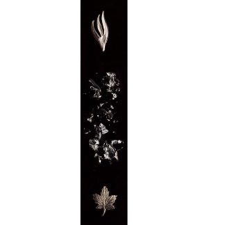 Maple Leaf Modern Mezuzah Case. Antique Silver Leaf and Silver Shin Letter