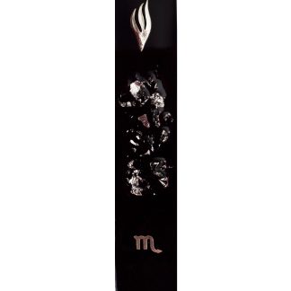 Zodiac Sign Modern Mezuzah Case. Sterling Silver Scorpio sign and Shin Letter.