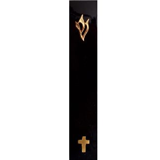 Modern Christian Mezuzah. Brass Cross. Gold Plated Shin Letter.